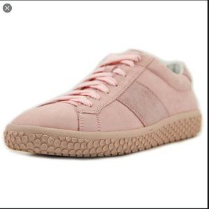 OXS Woobie Round Toe Pink Leather Sneakers